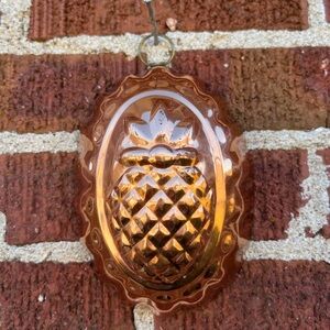 Vintage Copper Pineapple Mold with Brass Ring Hook